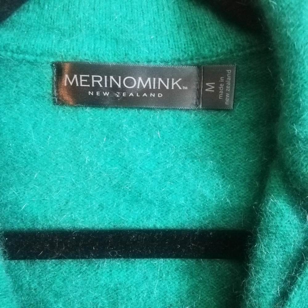 MERINOMINK Teal Women's Zip Cardigan Sweater (M) - Picture 3 of 8